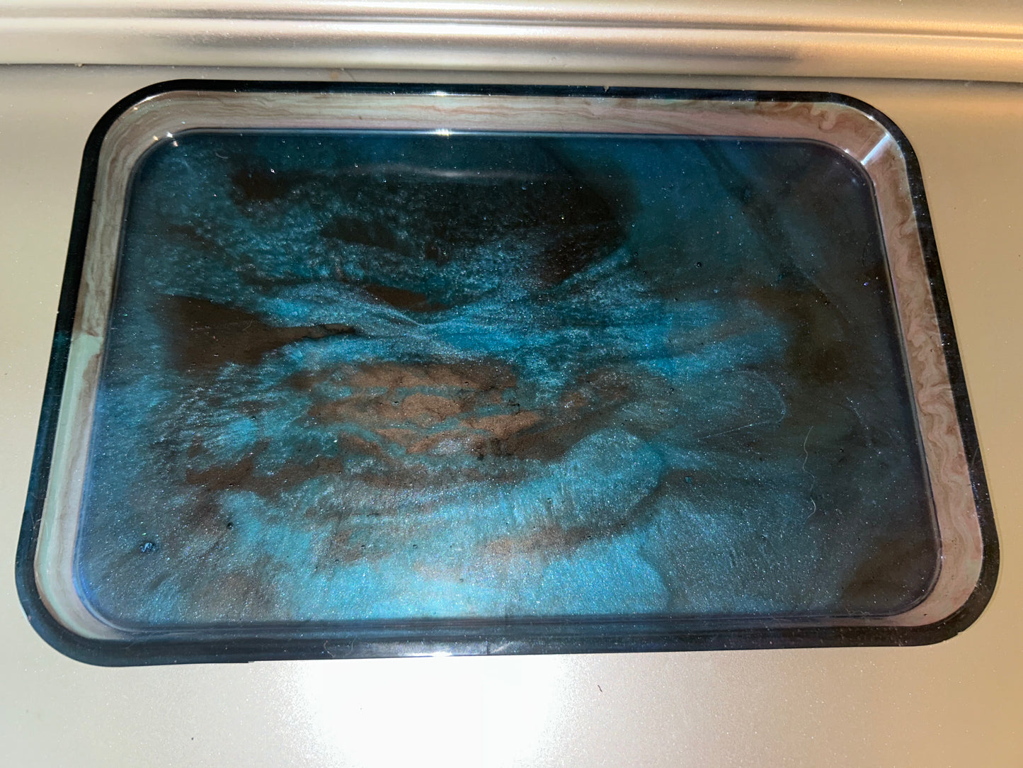 Midnight Galaxy Resin Vanity Set - PuzzlePieces2326