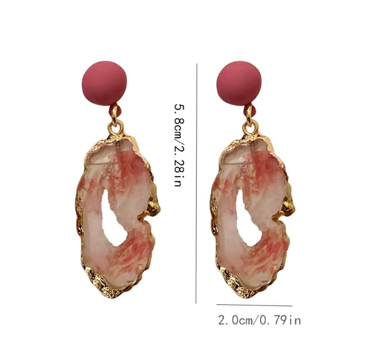 ✨ Rose Gold Agate Drop Earrings - PuzzlePieces2326