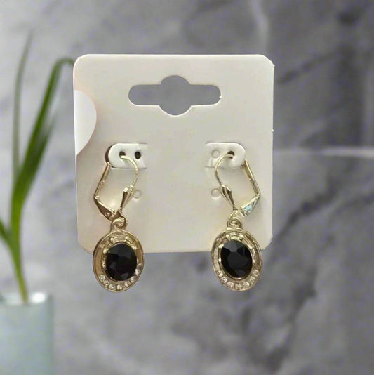✨ NOIR CRYSTAL ELEGANCE EARRINGS Timeless Glamour | Evening Sophistication - PuzzlePieces2326