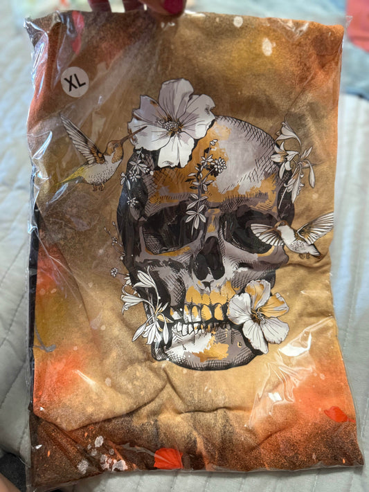 🌸 Floral Skull Artistic T-Shirt 🌸 - PuzzlePieces2326