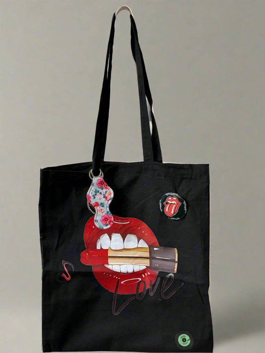 Red Love Lips Tote Bag - PuzzlePieces2326