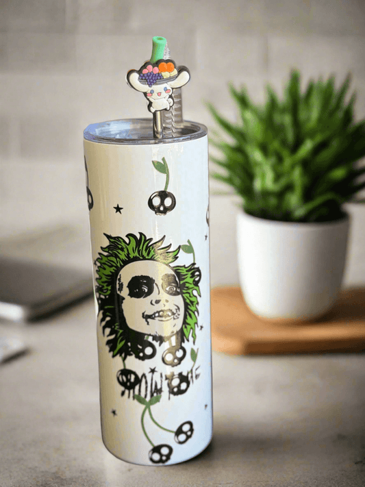 🖤 Beetlejuice Green Hair Skinny Tumbler - Spooky Chic 💚 - PuzzlePieces2326