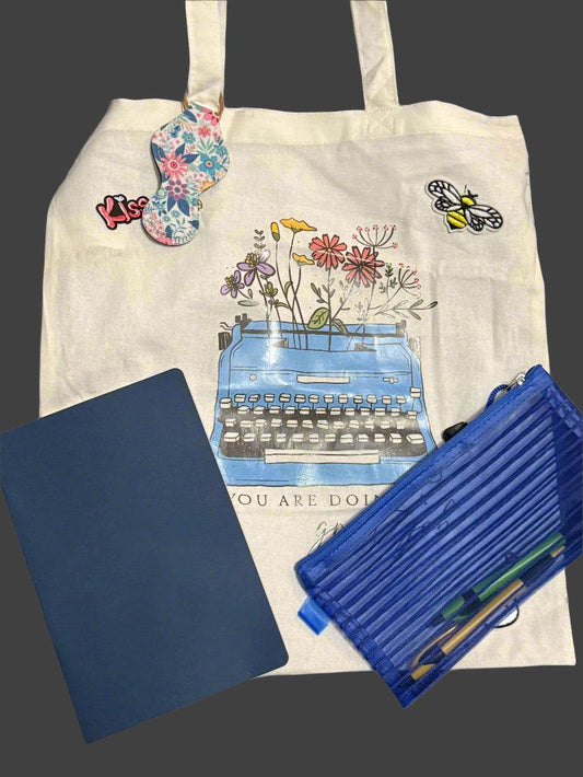 Blooming Writer's Tote Bag - PuzzlePieces2326