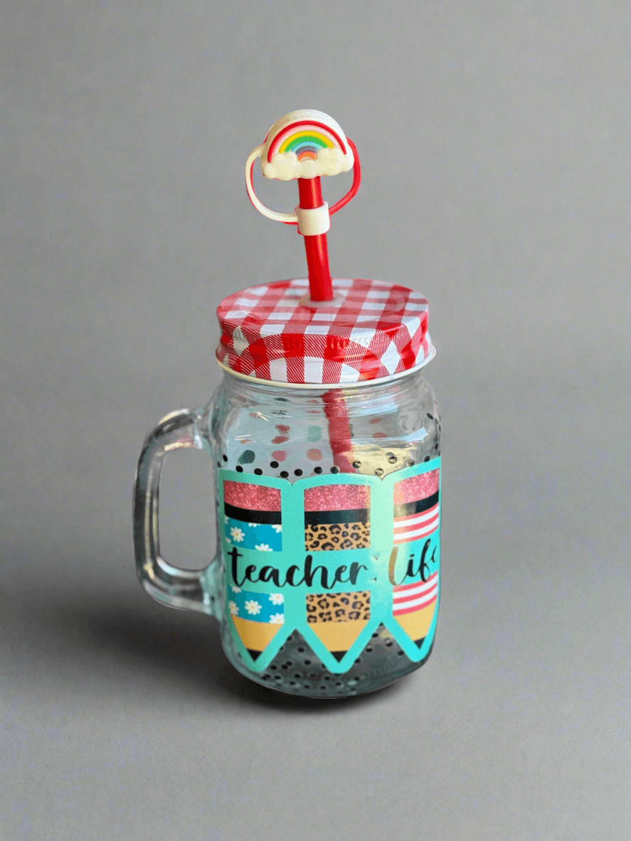 🌈 Teacher Rainbow Mason Jar - PuzzlePieces2326