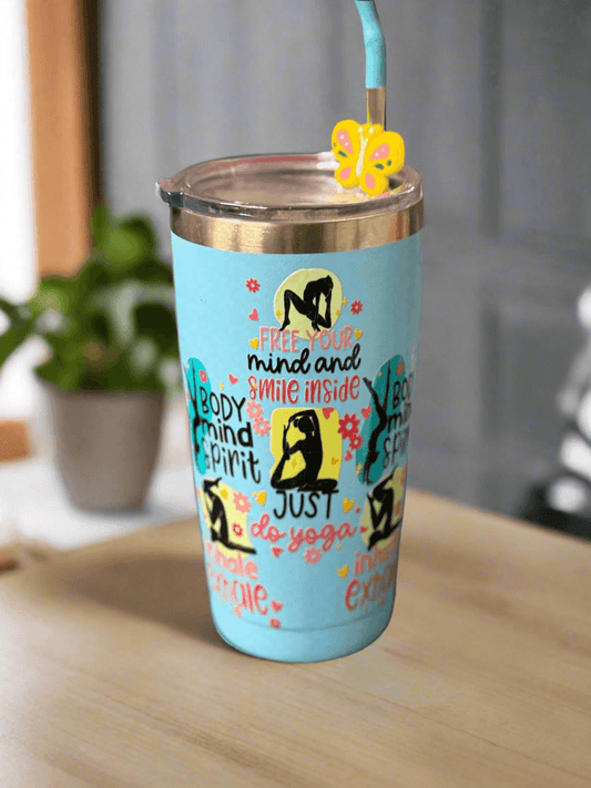 🧘‍♀️ Zen Yoga Tumbler - Mind, Body & Spirit 🦋 - PuzzlePieces2326