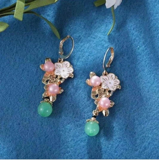 🌸 SPRING GARDEN DROP EARRINGS Romantic Pastels | Delicate Elegance - PuzzlePieces2326