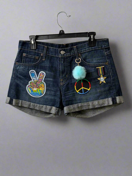 Gap 🌟 Peace & Love Denim Festival Shorts - PuzzlePieces2326