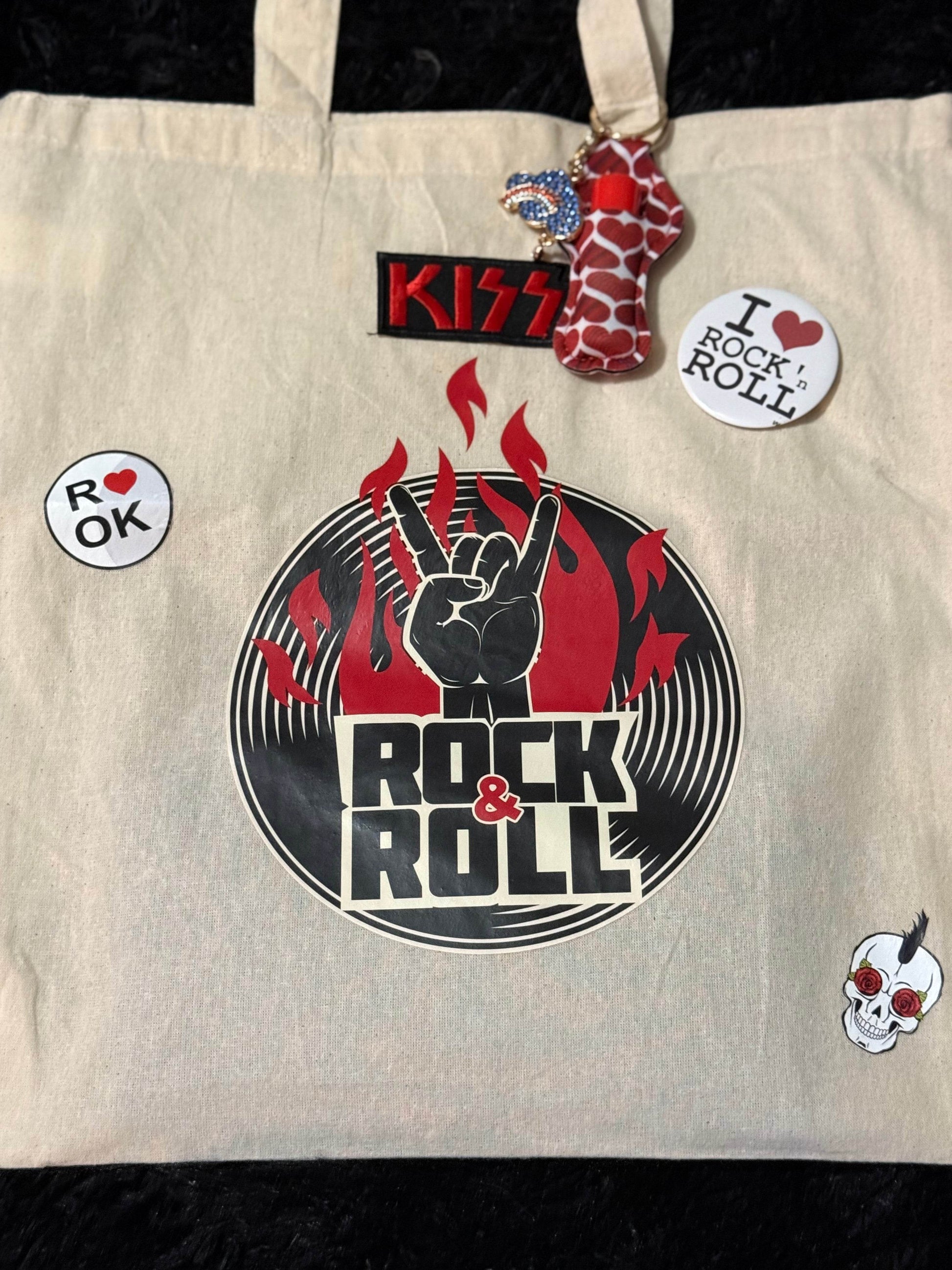 🎸 Rock & Roll Canvas Tote Bag - PuzzlePieces2326