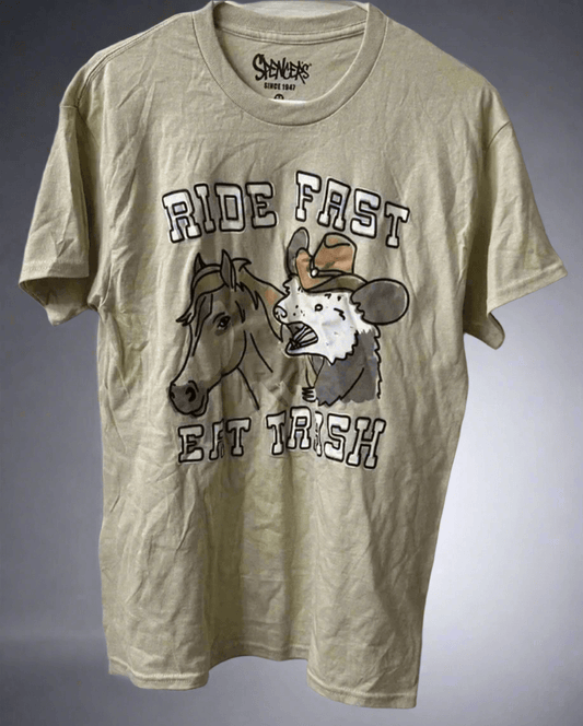 🐎 RIDE FAST EAT TRASH COWBOY POSSUM T-SHIRT 🤠 - PuzzlePieces2326