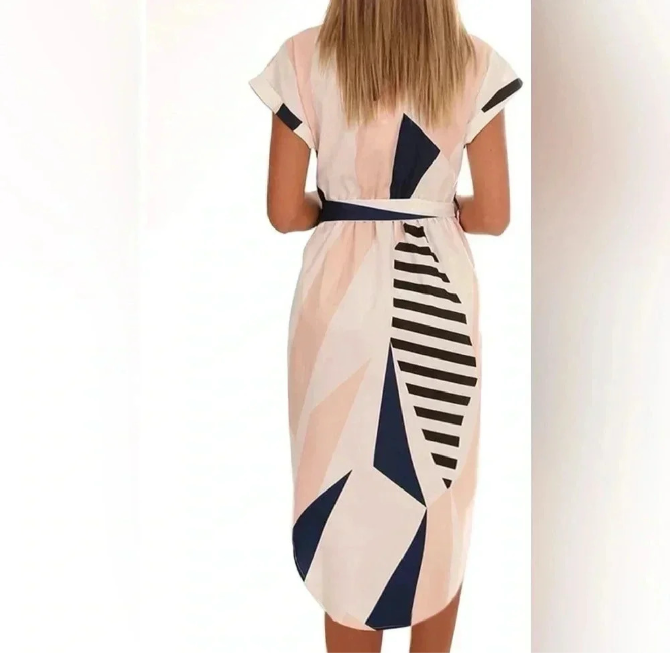 Modern Geometry Shirt Dress