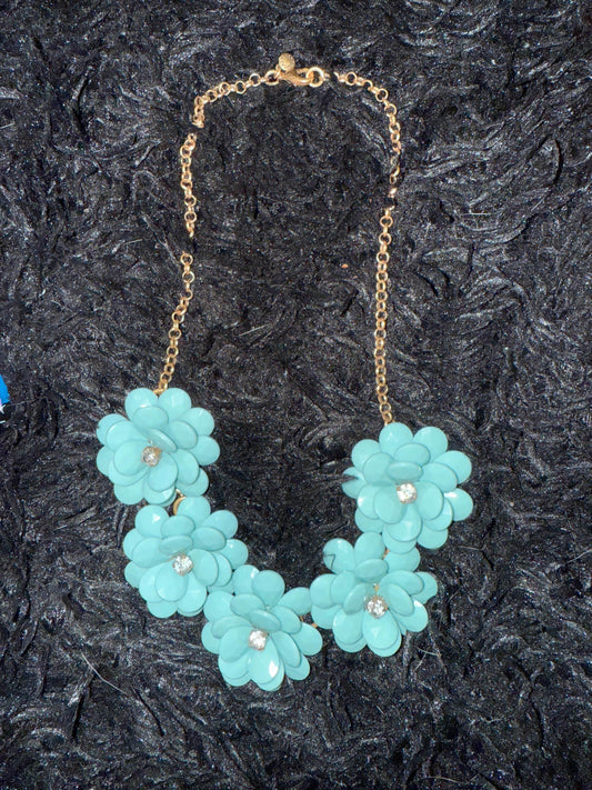 🌸 Turquoise Bloom Statement Necklace 🌸 - PuzzlePieces2326