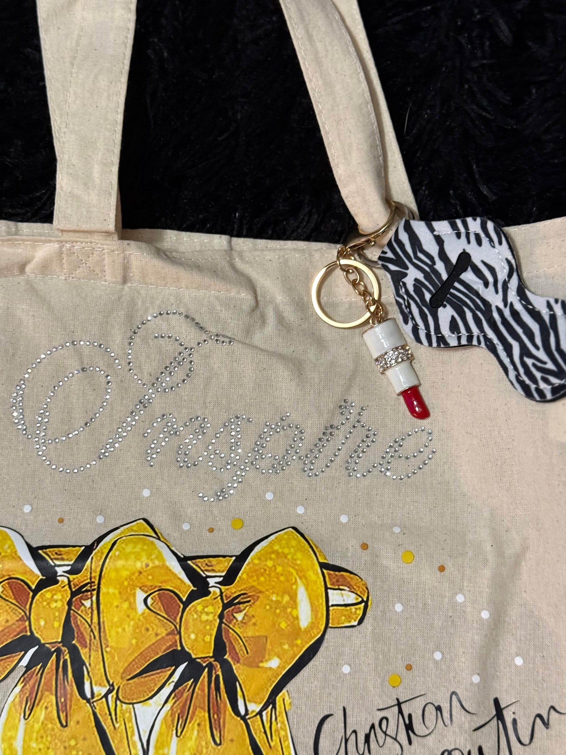 👜 Luxe Yellow Heels Canvas Tote - Designer Inspired Fashion 👠 - PuzzlePieces2326