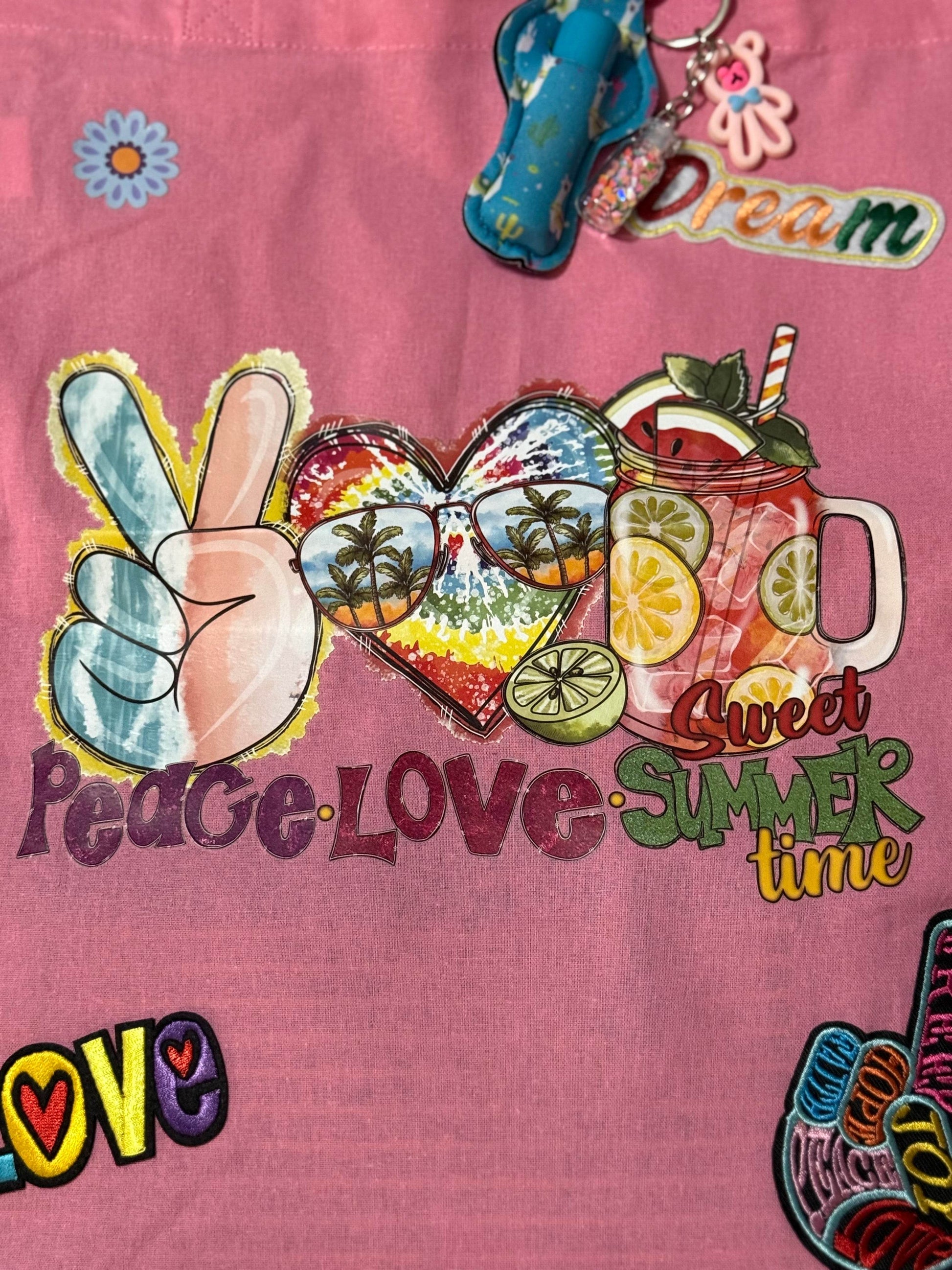 🌸 PEACE, LOVE & SWEET SUMMER TOTE BAG 🌺 - PuzzlePieces2326