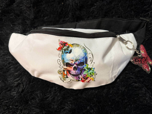 🎨 Watercolor Skull Butterfly Fanny Pack - PuzzlePieces2326