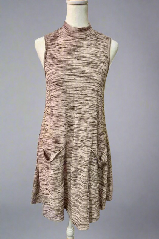 No Comment Space-Dyed Mock Neck Swing Dress | Effortless Comfort Meets Style