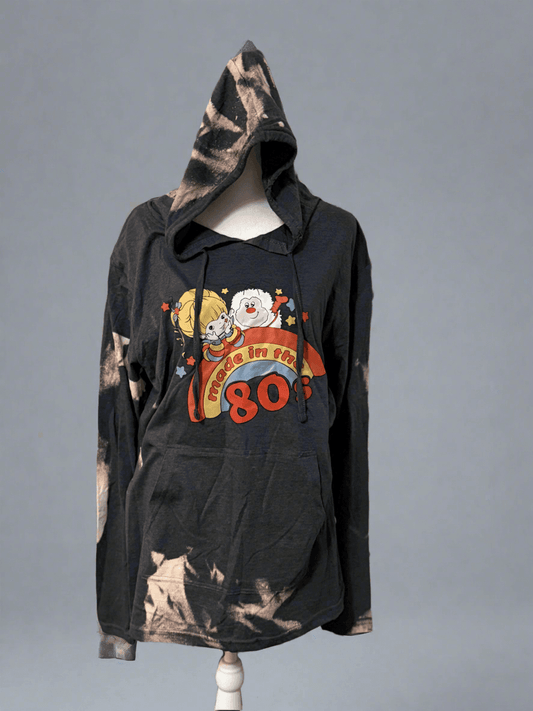 Made in the 80s Retro Bleach-Dye Hoodie - PuzzlePieces2326