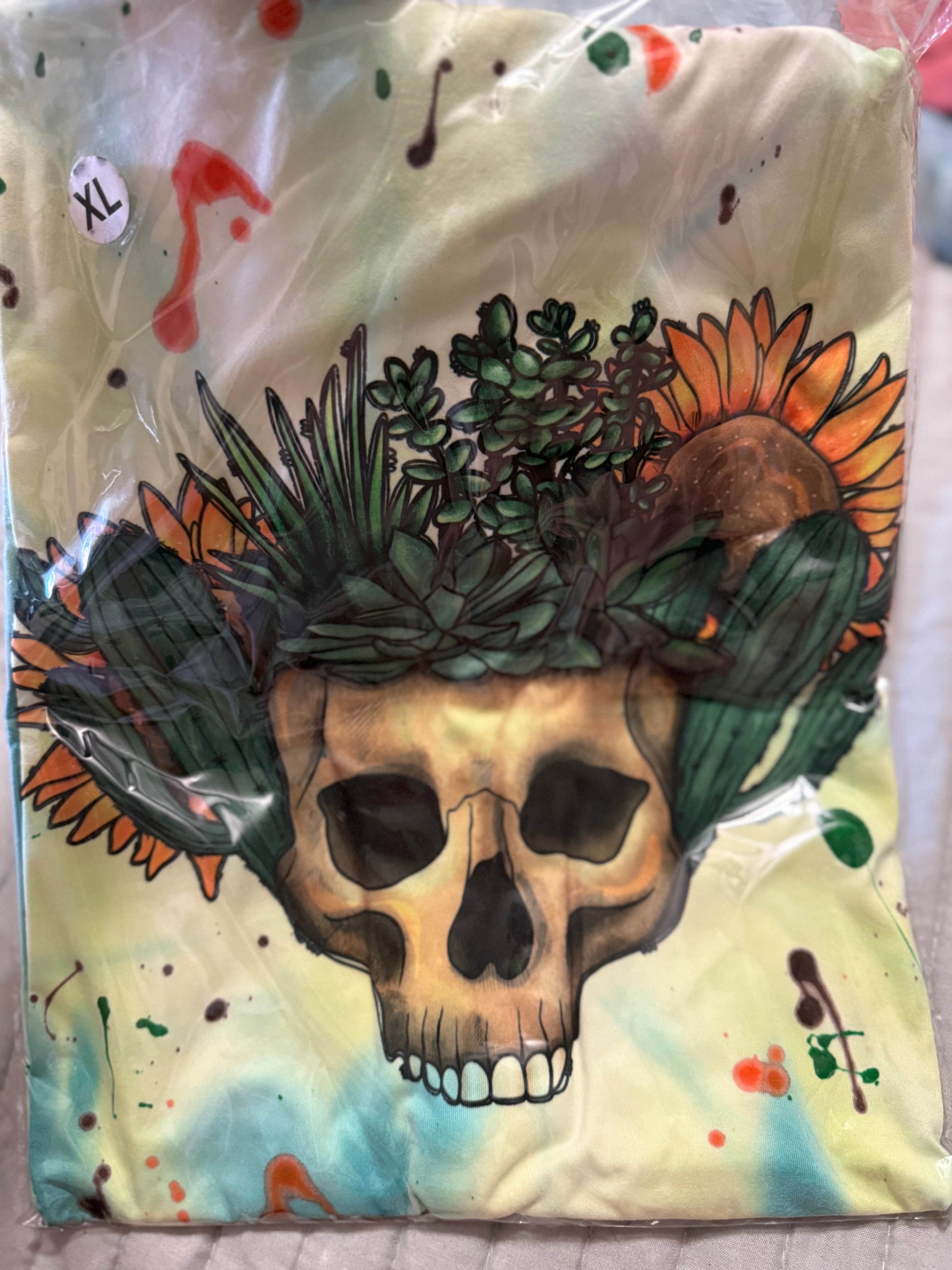 🌻 Botanical Skull T-Shirt - Where Nature Meets Edge 🌿 - PuzzlePieces2326
