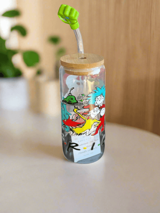 🎨 Dr. Seuss Character Glass Tumbler - Whimsical Wonder 📚 - PuzzlePieces2326