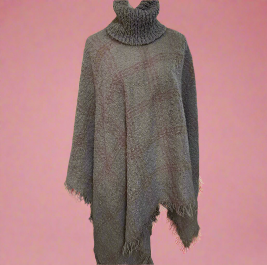 🌟 Moms Cloudy Day Turtleneck Poncho Sweater | Austin Winter Fashion | PuzzlePieces