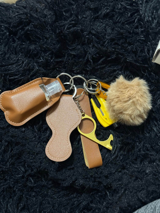 🔑 Luxe Defense Keychain Set with Accessories - PuzzlePieces2326