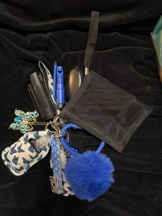 🦋 Blue Butterfly Defense Keychain Set - Your Stylish Safety Companion 🦋 - PuzzlePieces2326