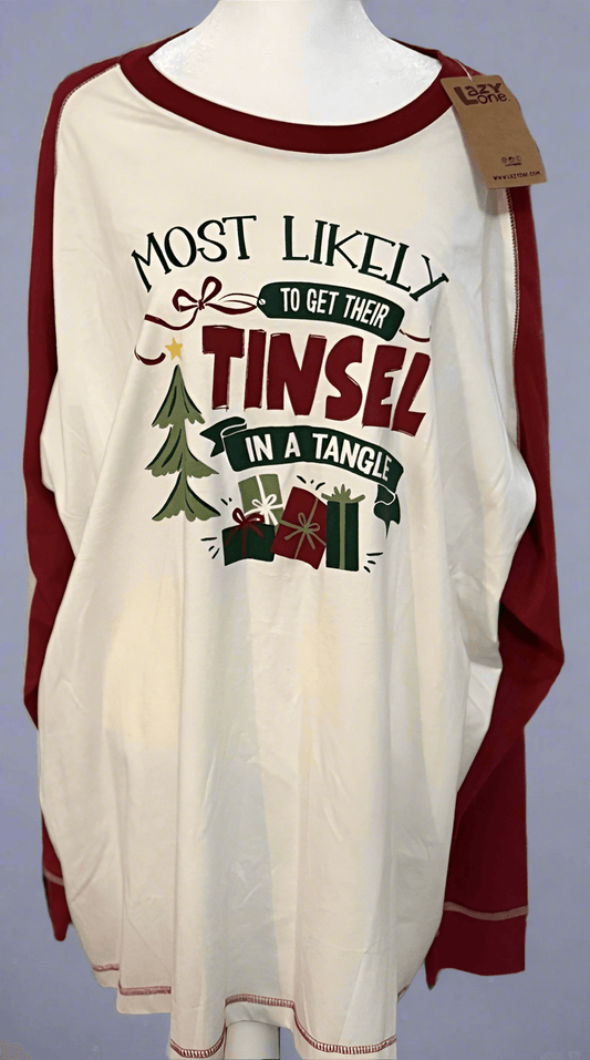 🎄 MOST LIKELY TO GET THEIR TINSEL IN A TANGLE HOLIDAY RAGLAN 🎁 - PuzzlePieces2326