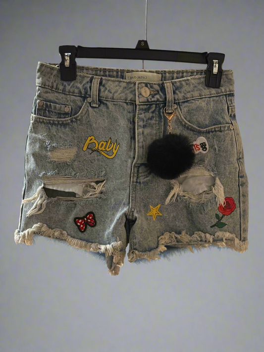 Banjara 🌟 "Baby" Patched Distressed Denim Shorts