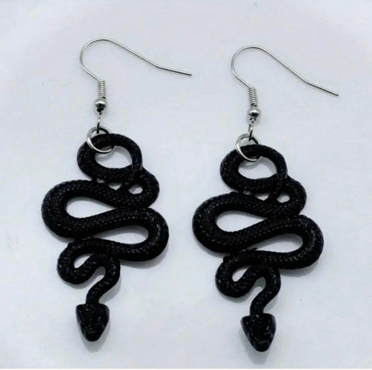 🐍 MIDNIGHT SERPENT EARRINGS Modern Edge | Bold Statement - PuzzlePieces2326