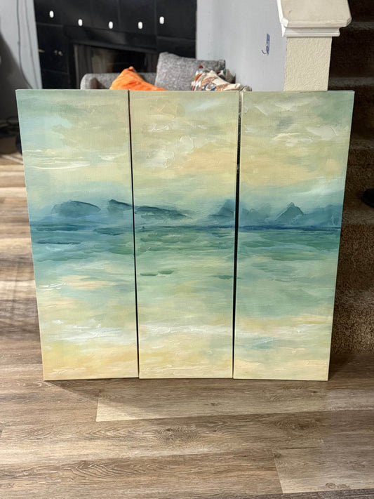 🌊 Coastal Serenity Triptych - Modern Seascape Wall Art Collection 🎨 - PuzzlePieces2326