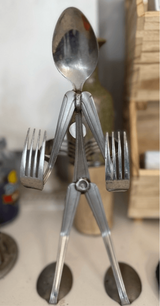 Silverware Sculpture - Kitchen Art Character - PuzzlePieces2326