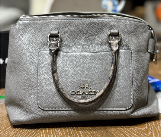 Coach Mini Carryall Satchel - Metallic Silver