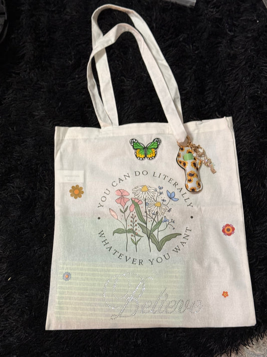 🌸 "You Can Do Literally Whatever You Want" Butterfly Garden Tote