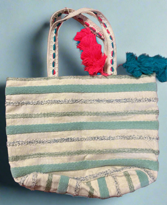 Jen & Co Coastal Breeze Tassel Tote Bag