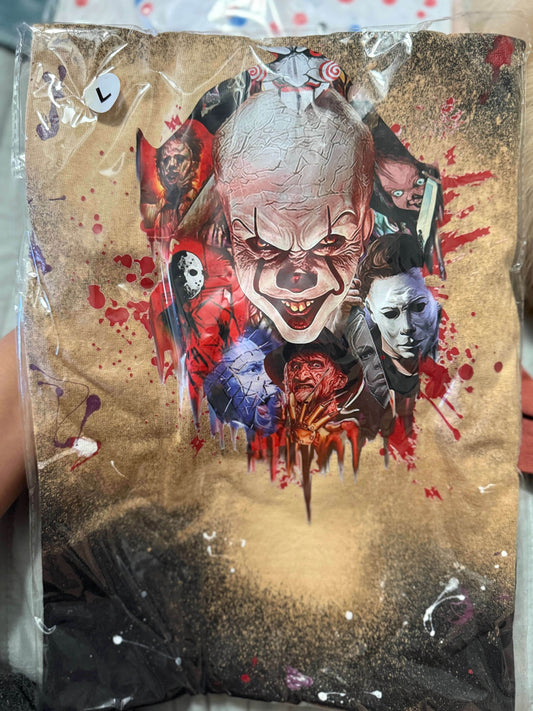 Horror Movie Icons Collage T-Shirt - PuzzlePieces2326