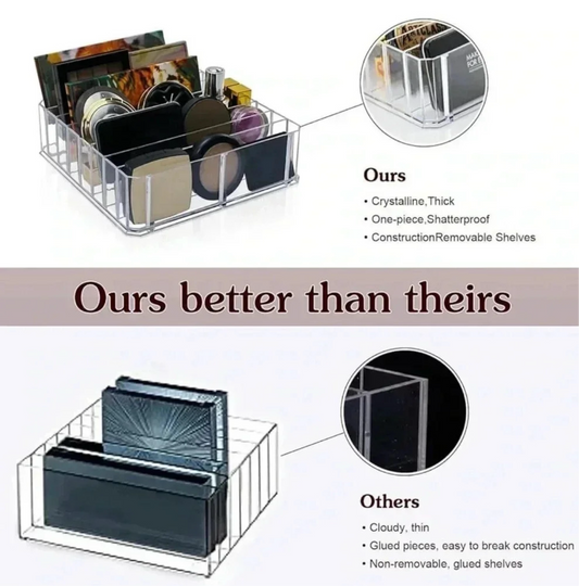 ✨ Premium Crystal-Clear Makeup Palette Organizer