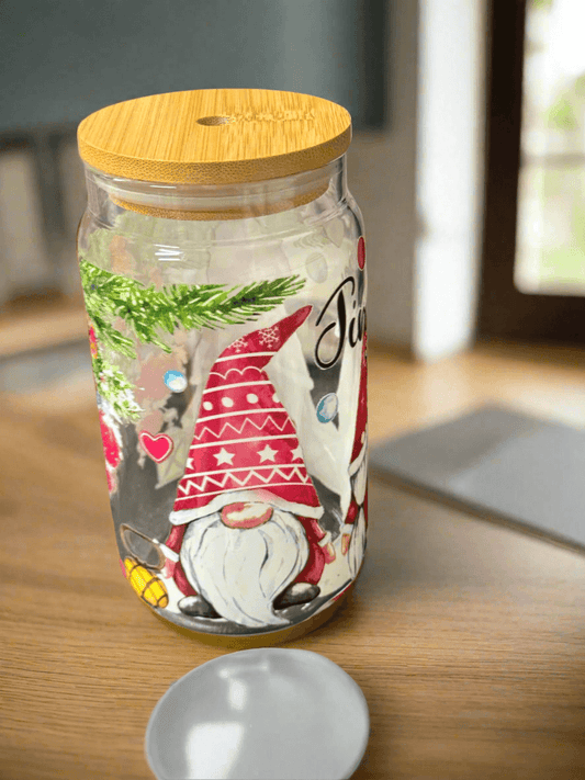 Jingle Christmas Glass Cup - PuzzlePieces2326
