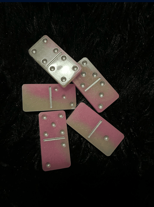 ✨ Pink Shimmer Resin Dominoes Set - PuzzlePieces2326