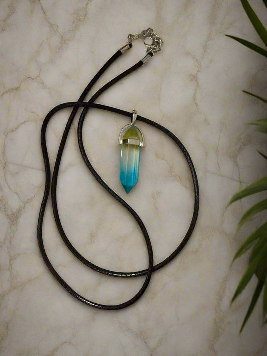 🔮 Ocean Breeze Crystal Point Necklace 🌊 - PuzzlePieces2326