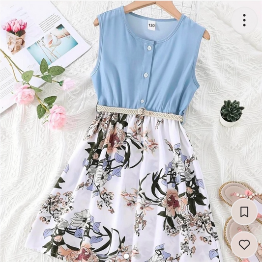 🌟 Girls Sky Blue Garden Party Dress | Austin Children’s Fashion 2025 |PuzzlePieces