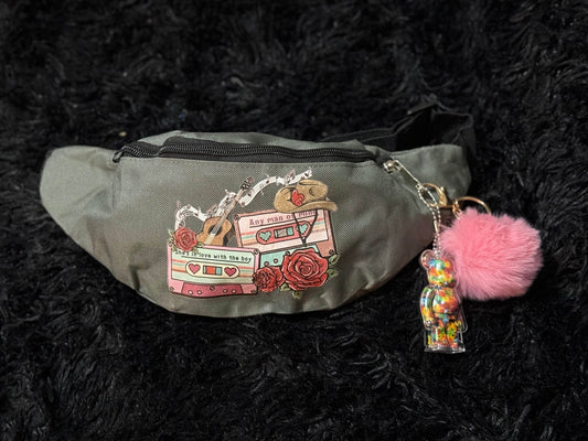 🎵 Retro Love Mix Fanny Pack with Charm - PuzzlePieces2326