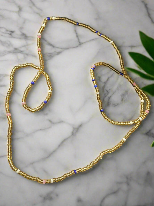 Golden Dreams Beaded Necklace - PuzzlePieces2326