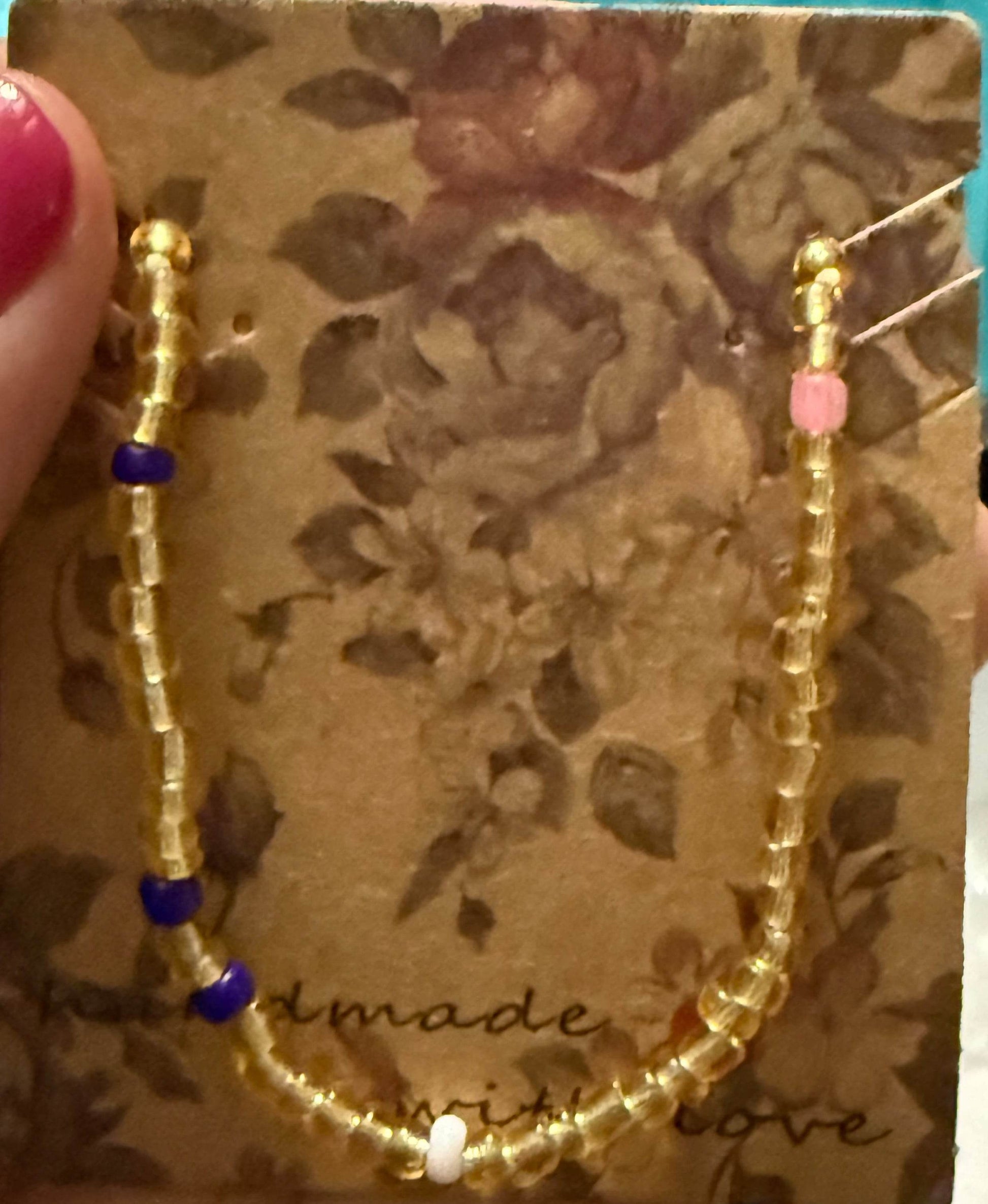 Golden Dreams Beaded Necklace - PuzzlePieces2326