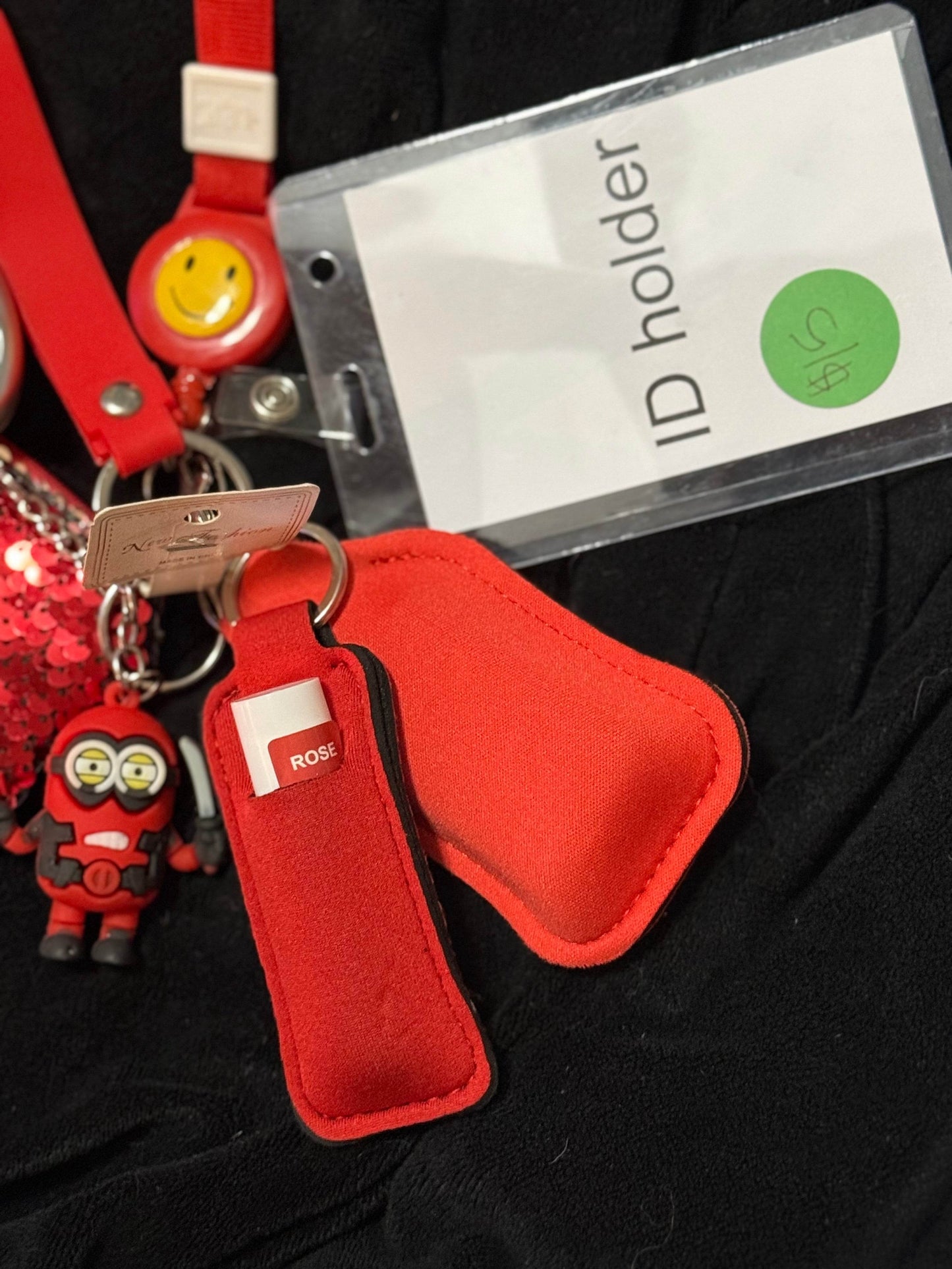 Red Sequin Fox Defense Keychain Set - PuzzlePieces2326