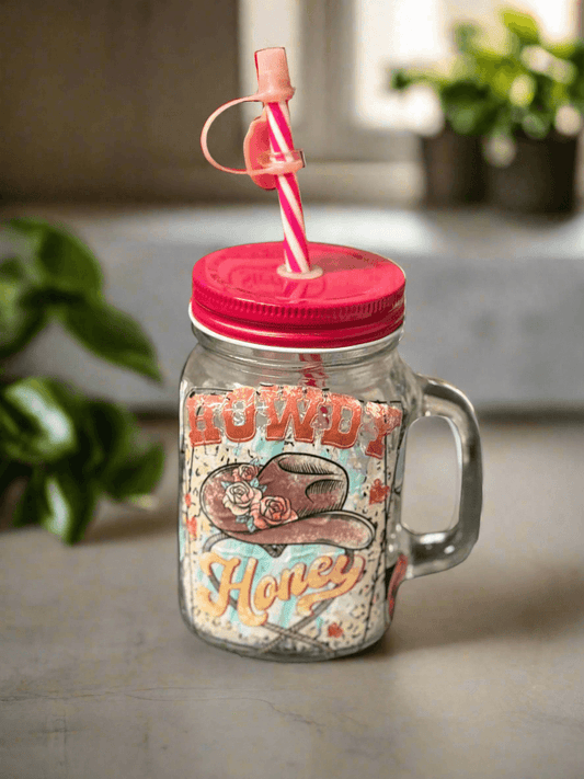 Howdy Honey Glass Cup - PuzzlePieces2326