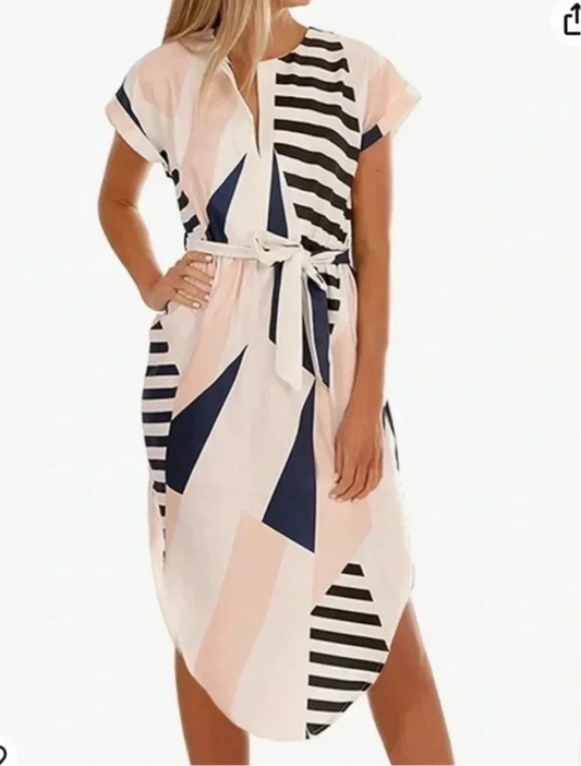 Modern Geometry Shirt Dress