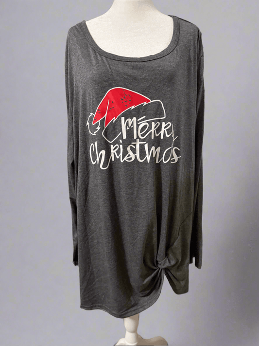 🎄 Merry Christmas Side-Knot Tee 🎅 - PuzzlePieces2326