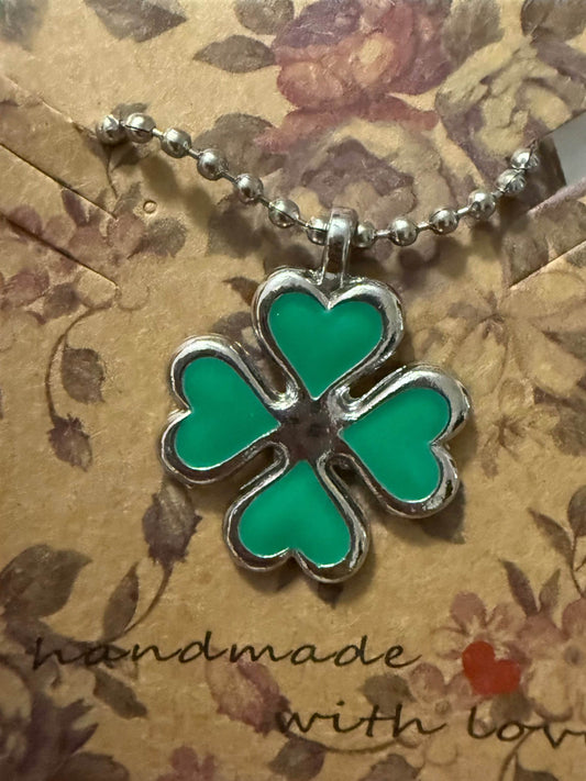 🍀 Lucky Charm Four-Leaf Clover Necklace 🍀 - PuzzlePieces2326