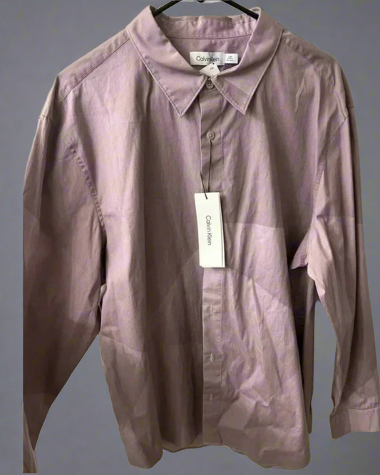 🌸 Calvin Klein Mauve Mist Button-Down Shirt | Designer Collection 2025 | PuzzlePieces