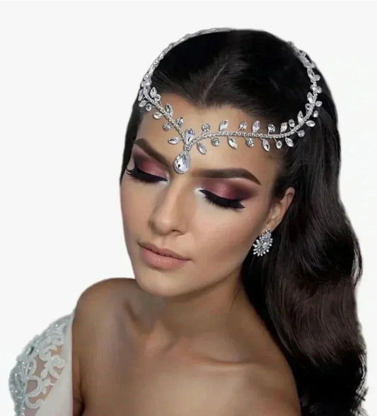 👰 Luxury Crystal Leaf Bridal Headband