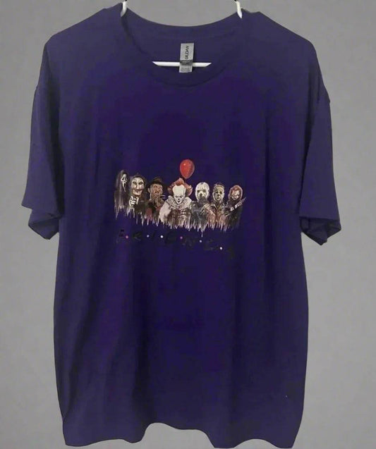 🎬 Horror Movie Icons Collector's T-Shirt - PuzzlePieces2326